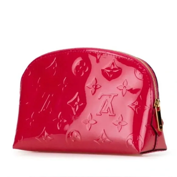 Louis Vuitton Vernis Pochette Cosmetic Pouch Red - Picture 1 of 10